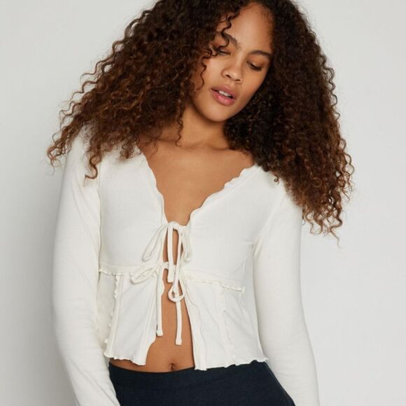 Urban Outfitters/Kimchi Blue Melissa Tie-Front Top NEW - Picture 5 of 8